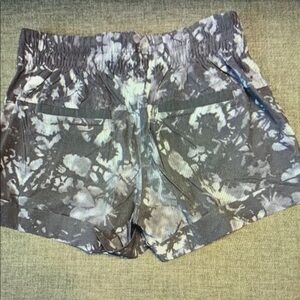 Women's Athletic Shorts in Gray Tie-Dye